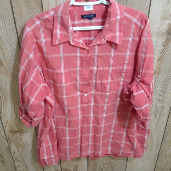 Lands'End Rolled Long Sleeve Dress Shirt - Picture 1 of 7